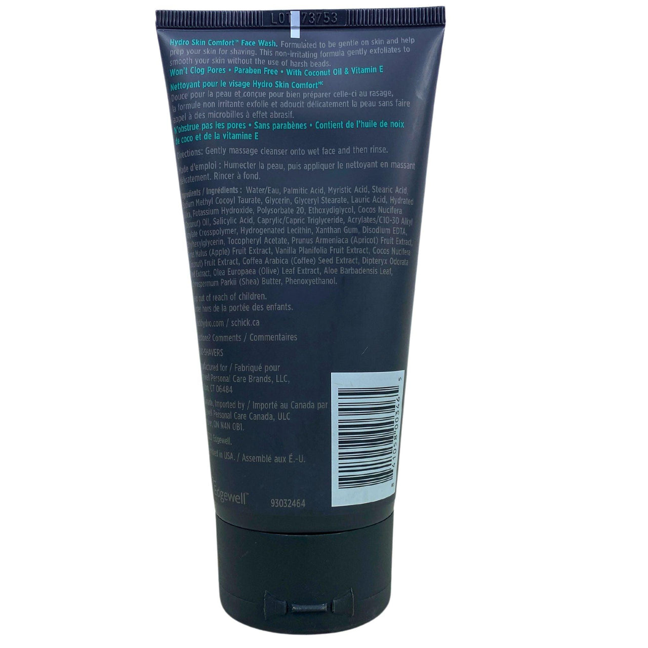 Schick Hydro Skin Comfort Gentle Exfoliating Coconut Oil & Vitamin E Face Wash 5.0FL.OZ (50 Pcs Lot) - Discount Wholesalers Inc