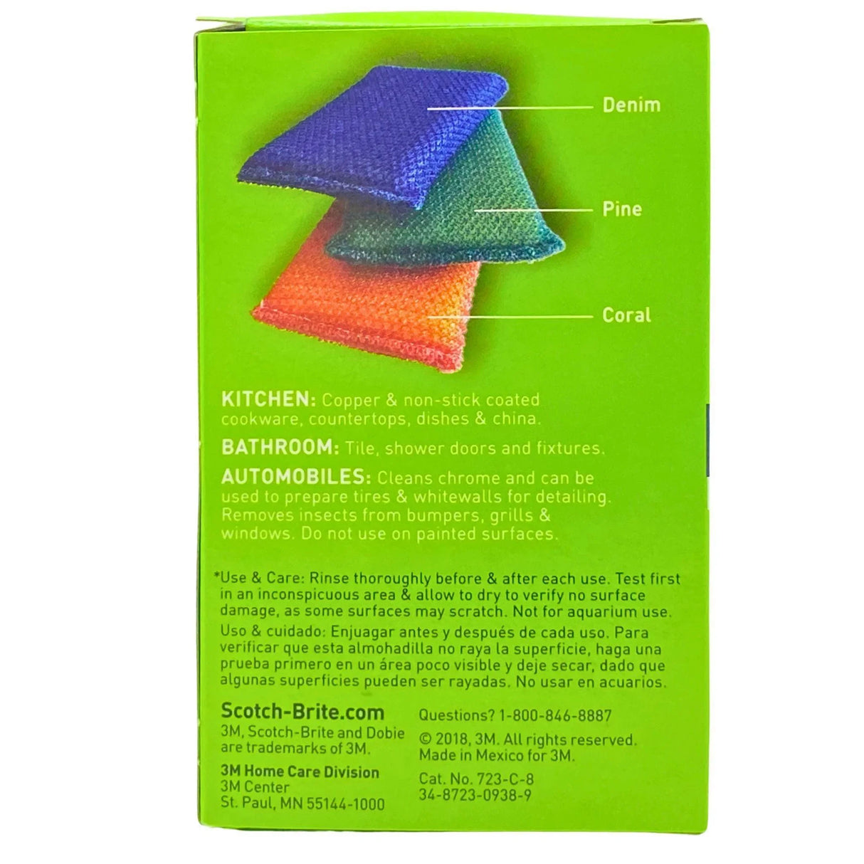 Scotch Brite Dobie Colors Cleaning Pad Scours Without Scratching 3 pack (50 Pcs Lot) - Discount Wholesalers Inc
