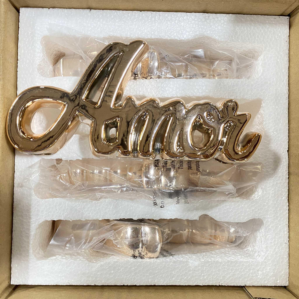 Season of Love Ceramic RoseGold "Amor" Hispanic (40 Pcs Box) - Discount Wholesalers Inc