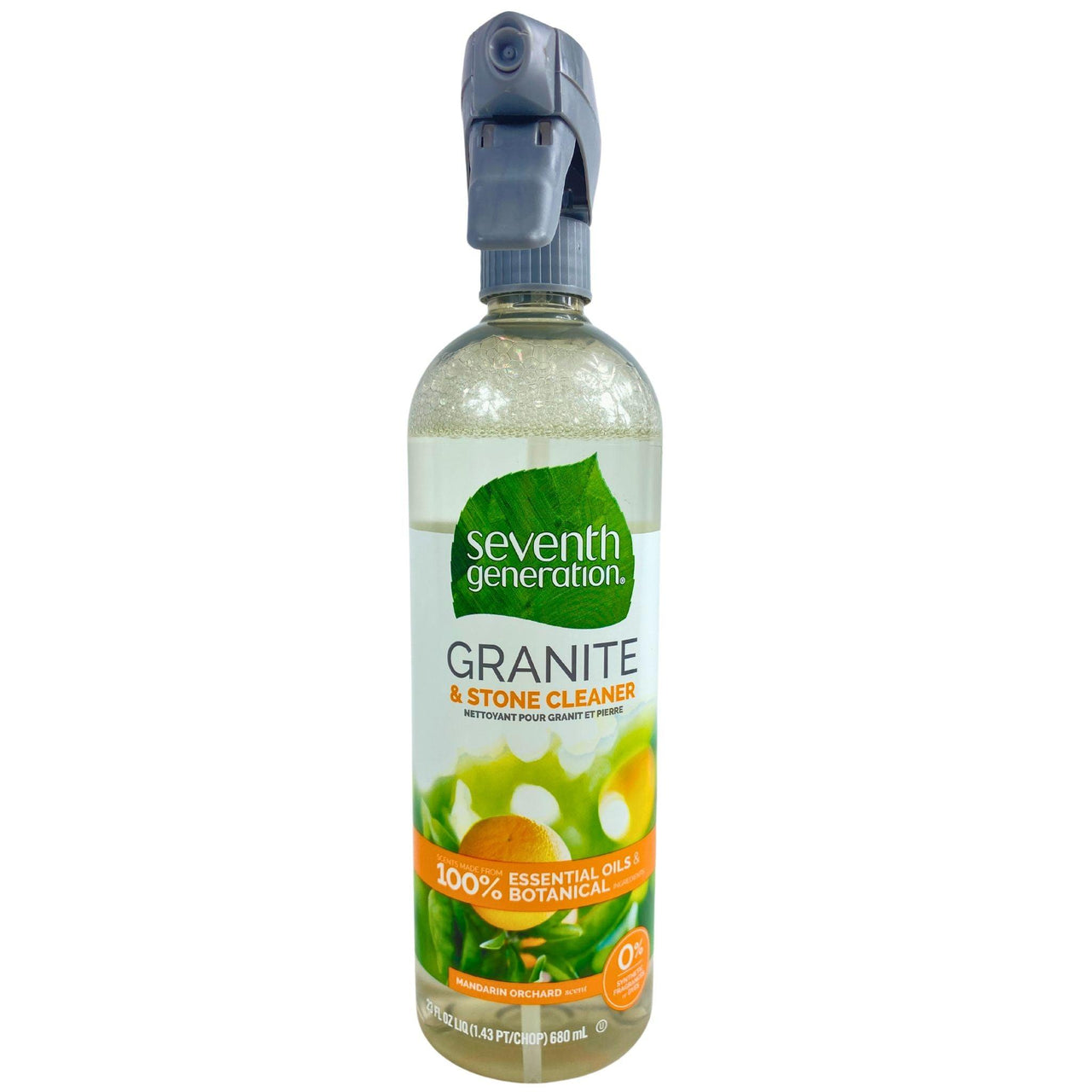 Seventh Generation Granite & Stone Cleaner 100% Essential Oils & Botanical Ingredients Mandarin Orchid Scent 23fl.oz (74 Pcs Lot) - Discount Wholesalers Inc
