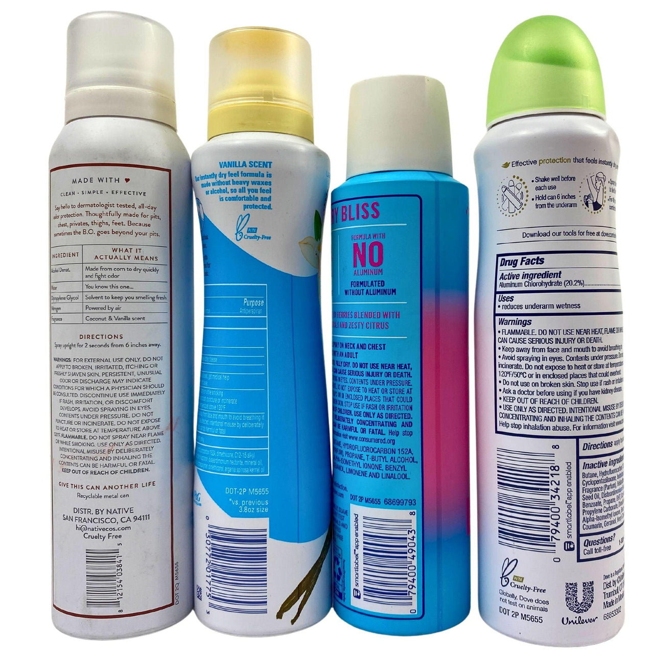Spray Deodorant Mix Brands like Native,Secret & Dove (27 Pcs Lot) - Discount Wholesalers Inc