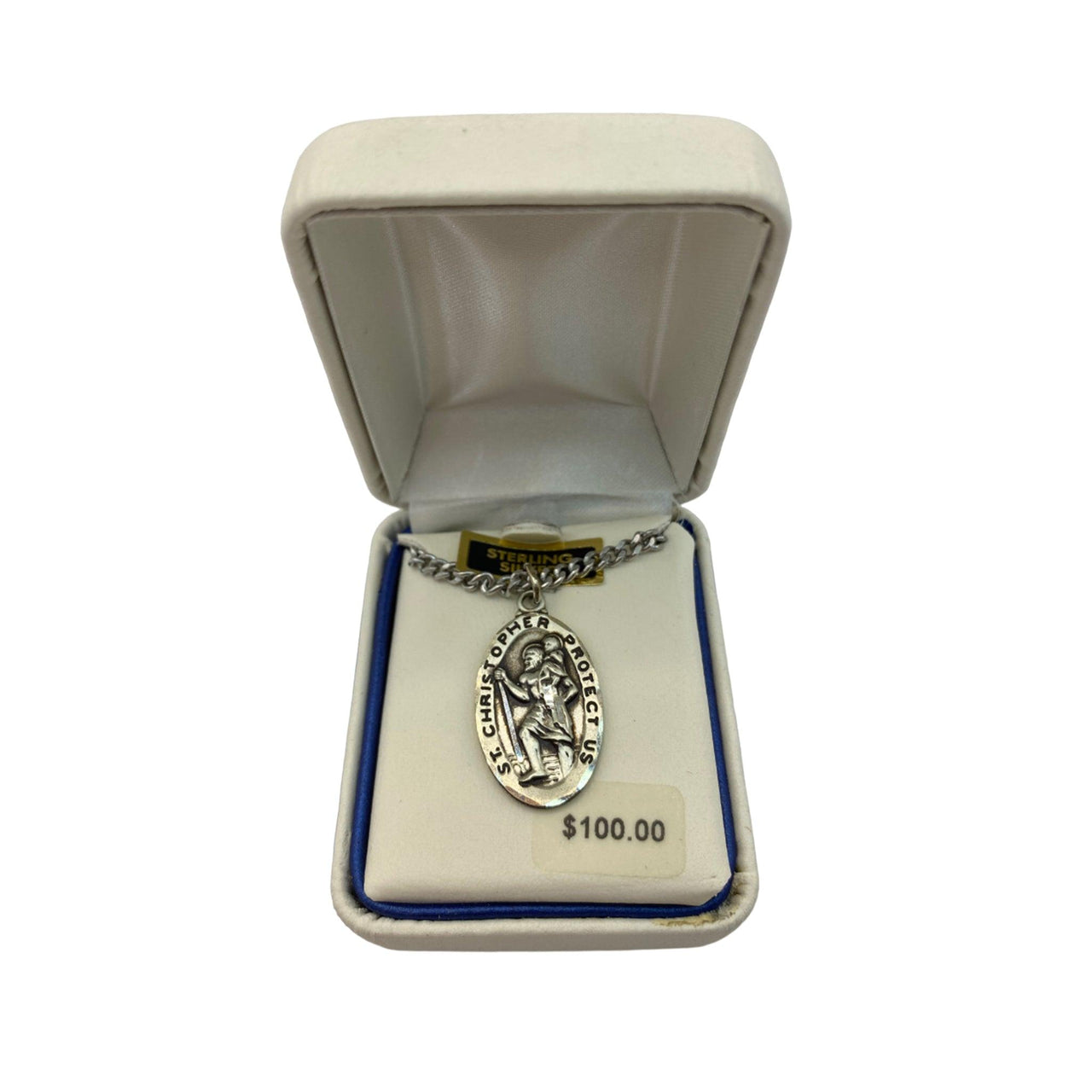 St. Christopher Protect Us - Sterling Silver Necklace (50 Pcs Box) - Discount Wholesalers Inc
