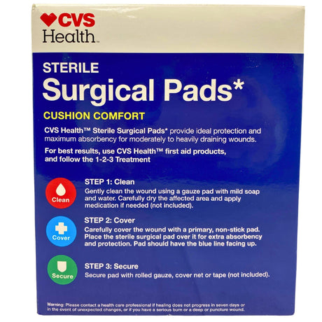 Sterile Surgical Pads Cushion Comfort all one size 5INx9IN (60 Pcs Lot) - Discount Wholesalers Inc