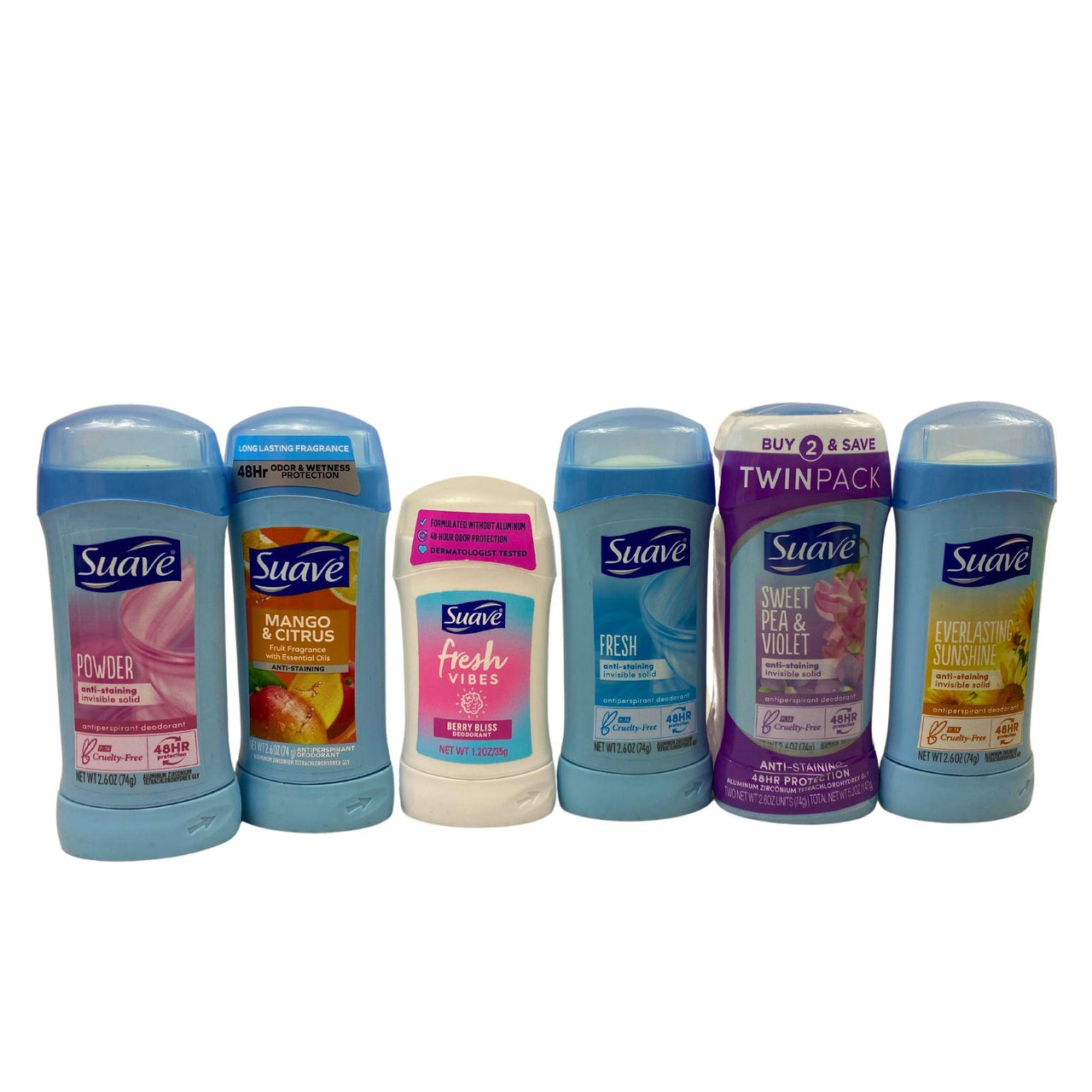 Suave Deodorant Mix Assorted Scents & Sizes (50 Pcs Lot) - Discount Wholesalers Inc
