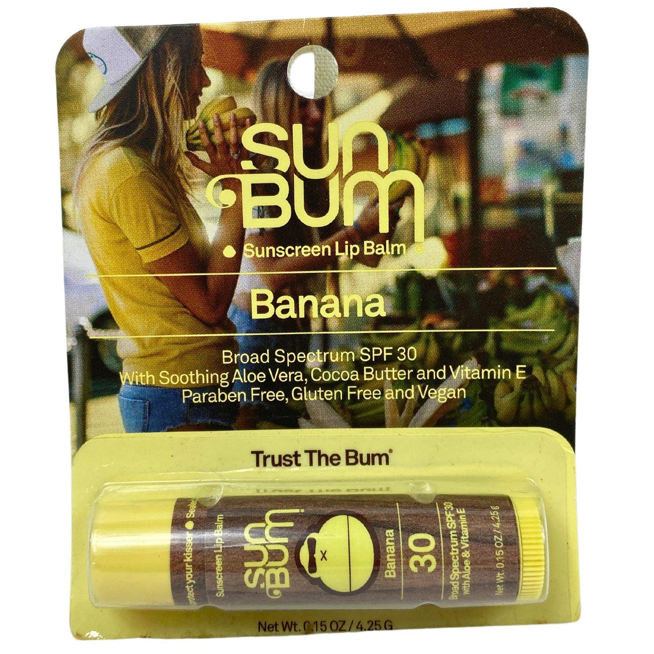 Sun Bum Sunscreen Lip Balm "BANANA" Broad Spectrum SPF 30 0.15oz (50 Pcs Lot) - Discount Wholesalers Inc