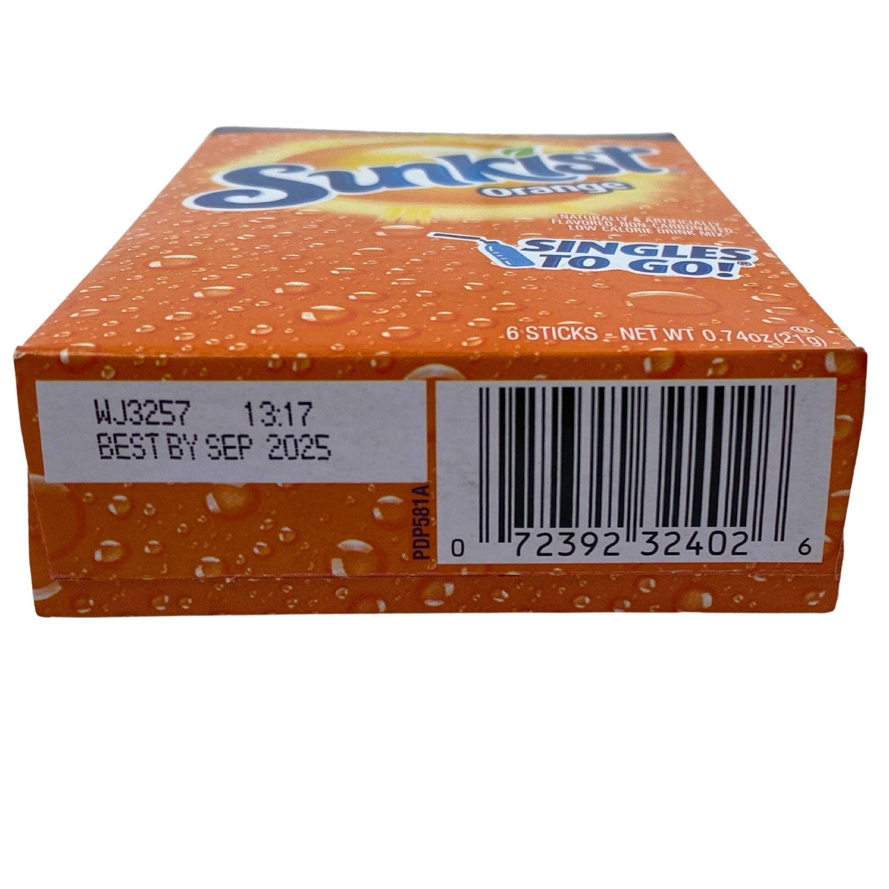 Sunkist Orange Zero Sugar Naturally Artificially Flavored , Non-Carbonated Low Calorie Drink Mix Singles To Go! 6 sticks (96 Pcs Lot) - Discount Wholesalers Inc