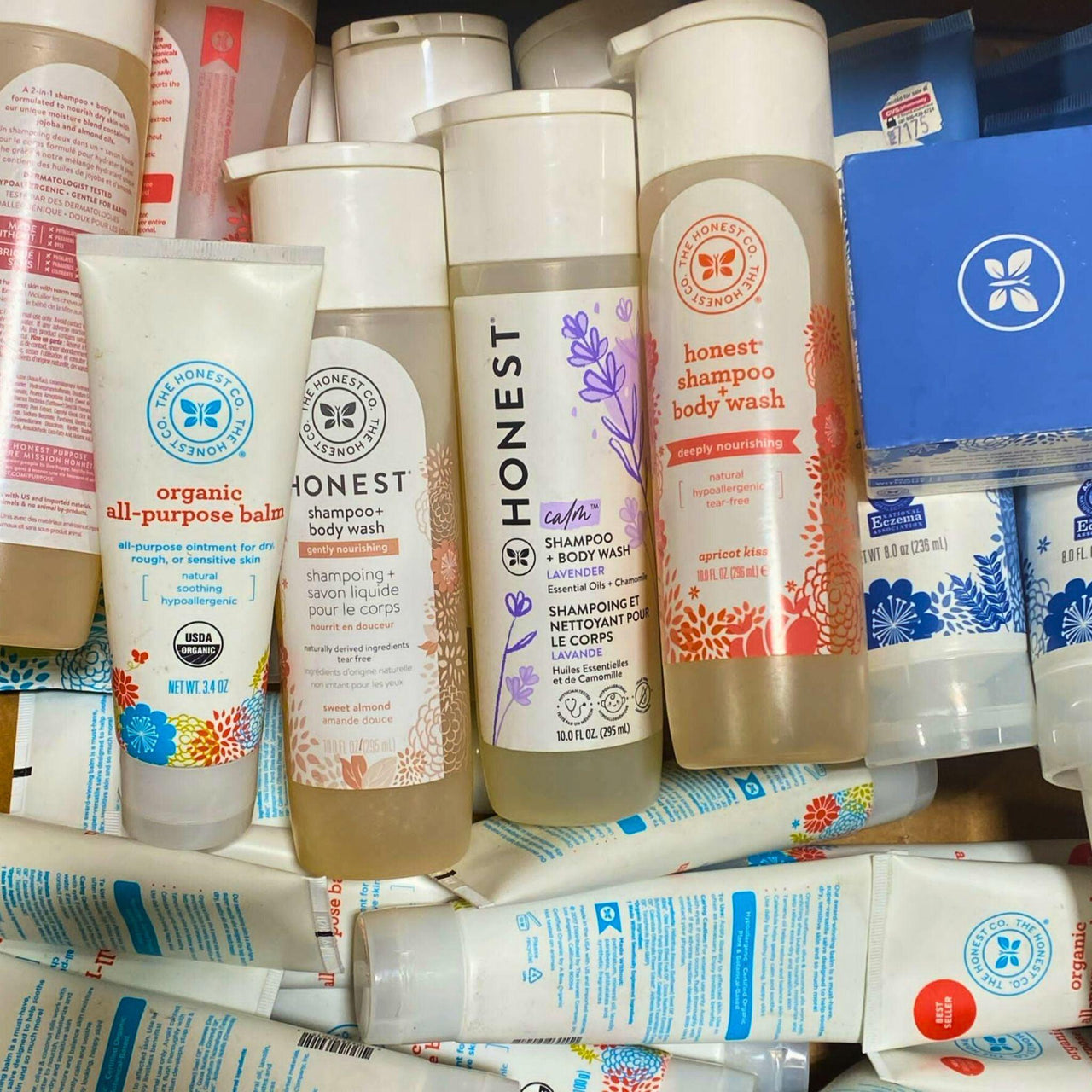 The Honest Co. Assorted Product Mix - May Include Shampoo+Body wash , Organic Balm (35 Pcs Lot) - Discount Wholesalers Inc