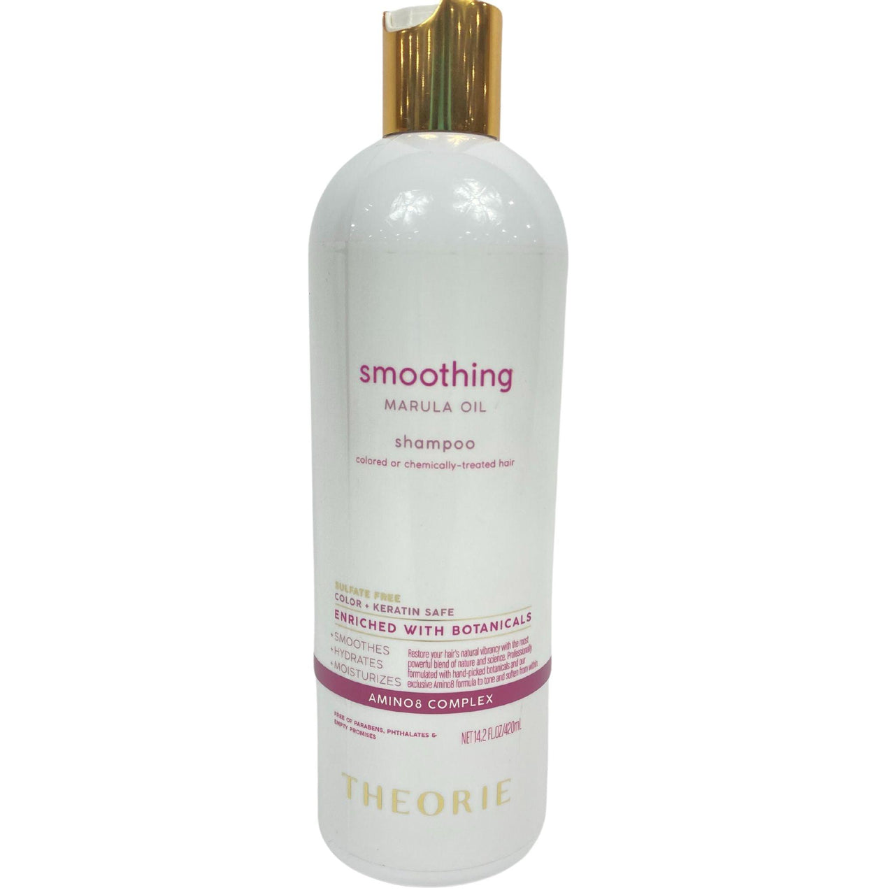 Theorie Smoothing Marula Oil Shampoo Color + Keratin Safe Enriched With Botanicals 14.2FL.OZ (48 Pcs Lot) - Discount Wholesalers Inc