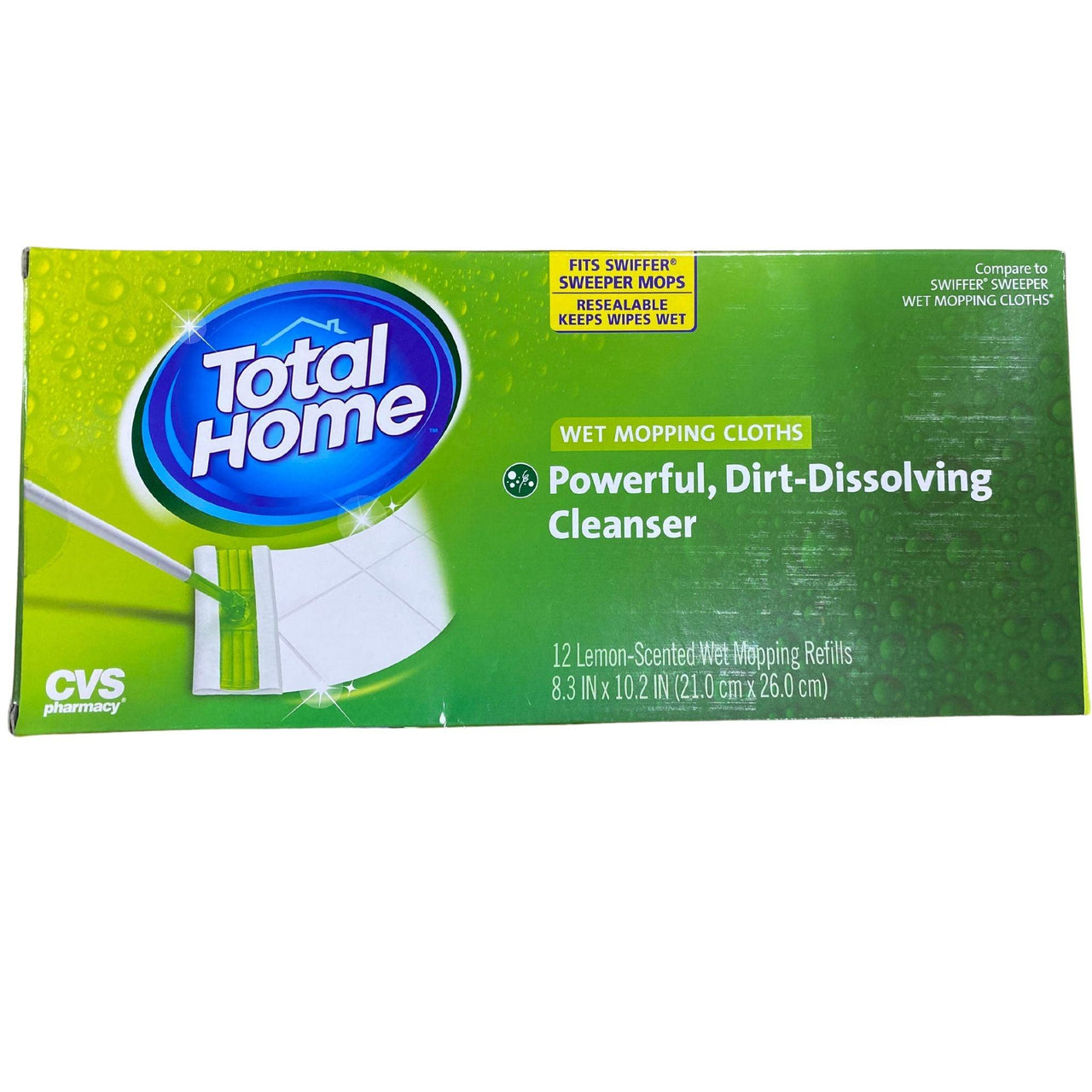 Total Home Lemon Scented Wet Mopping Cloths (24 Pcs Lot) - Discount Wholesalers Inc