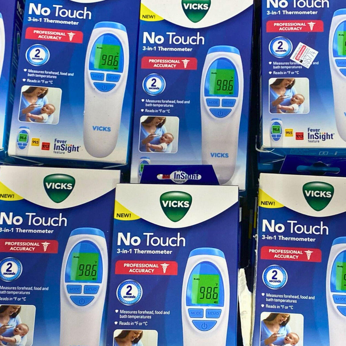 Vicks New! No Touch 3-in-1 Thermometer (50 Pcs Lot) - Discount Wholesalers Inc