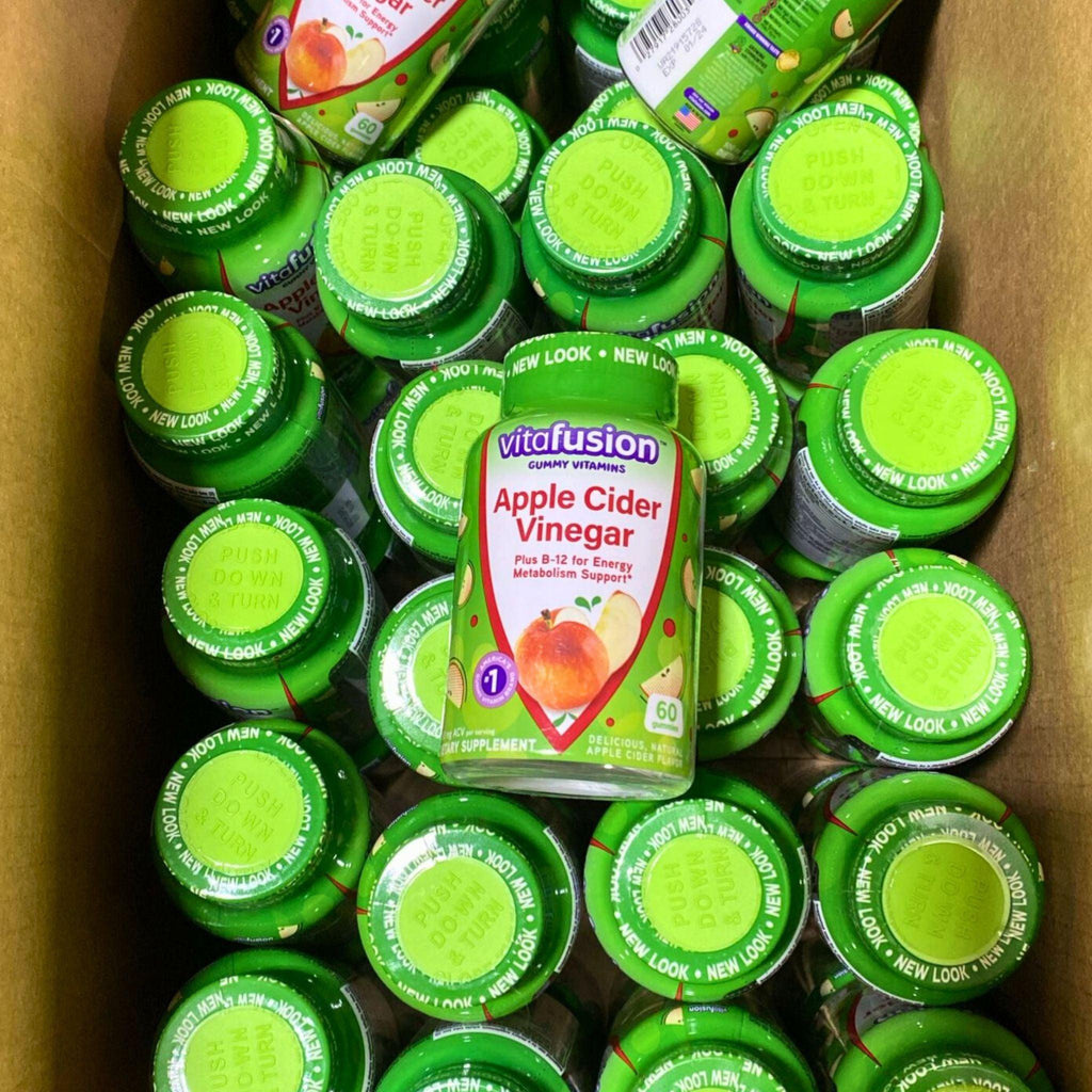 Vitafusion Gummy Vitamins Apple Cider Vinegar Plus B-12 for Energy Metabolism Support (50 Pcs Lot) - Discount Wholesalers Inc
