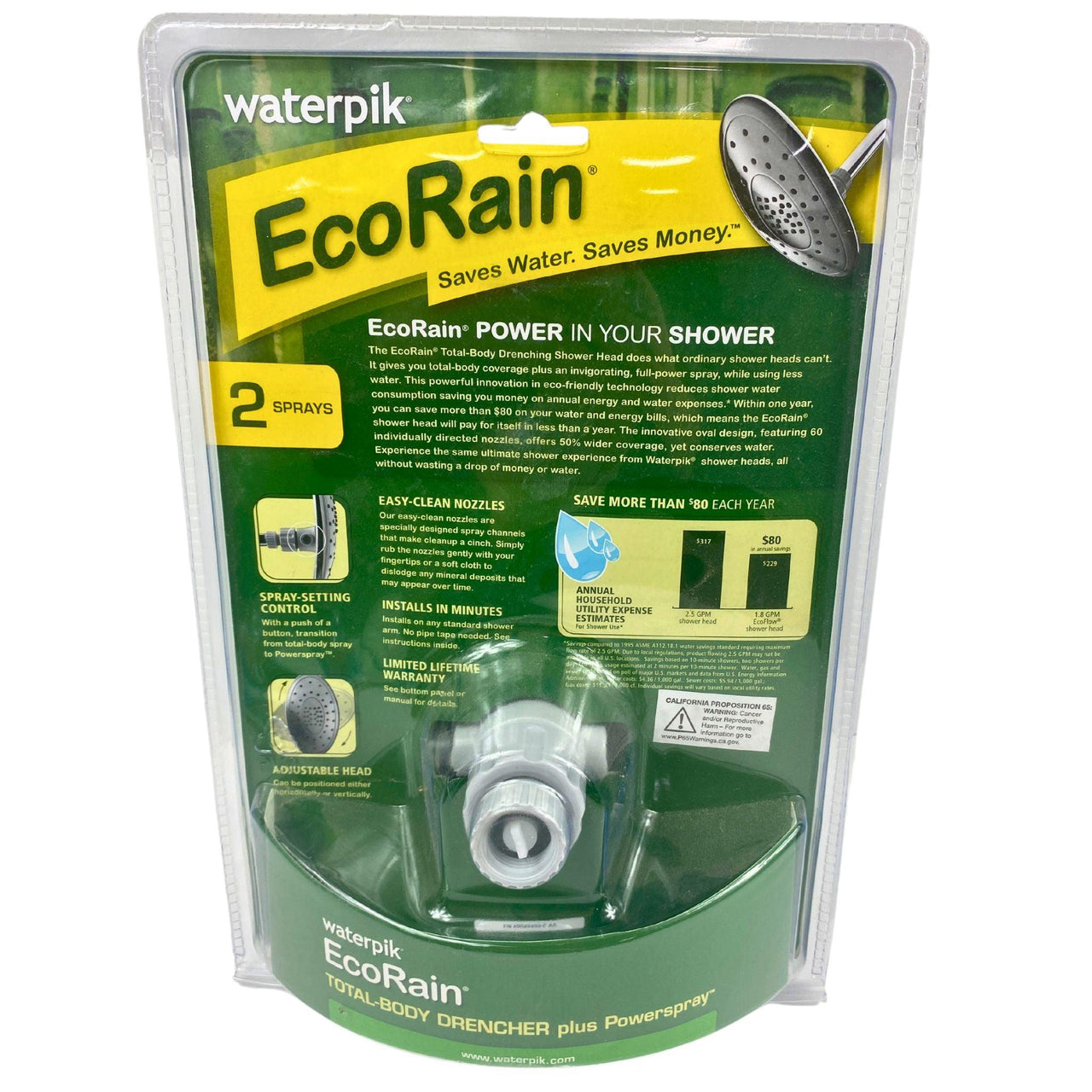 Waterpik EcoRain Saves Water.Saves Money 2 sprays (30 Pcs Lot) - Discount Wholesalers Inc