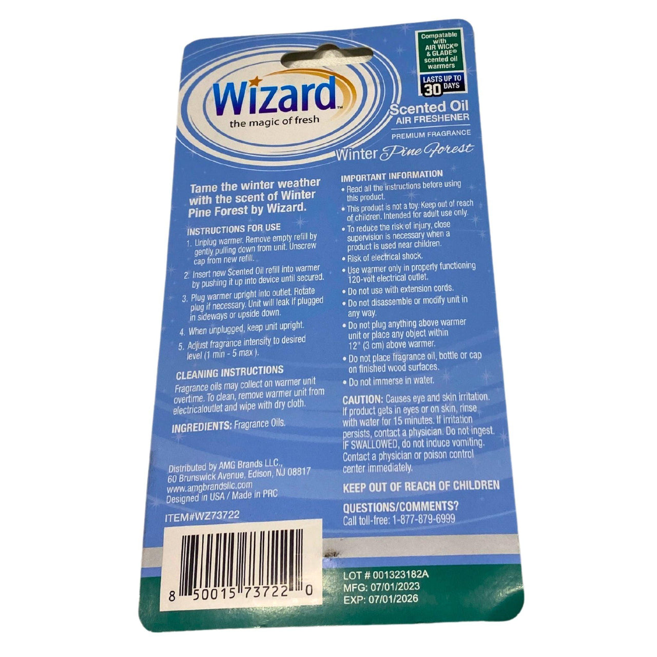Wizard Scented Oil Air Freshener Premium Fragrance 0.71 FL OZ (96 Pcs Lot) - Discount Wholesalers Inc