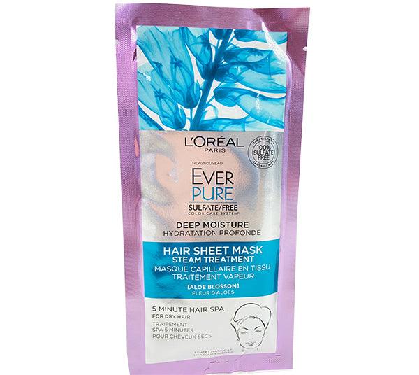 L'Oreal EverPure Deep Moisture Hair Sheet Mask - Wholesale (50 Pcs Box) - Discount Wholesalers Inc